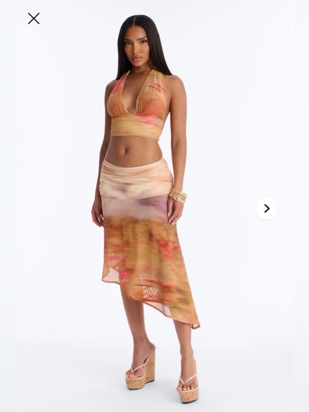 Fashion Nova Mesh Halter/Skirt set - Size Small